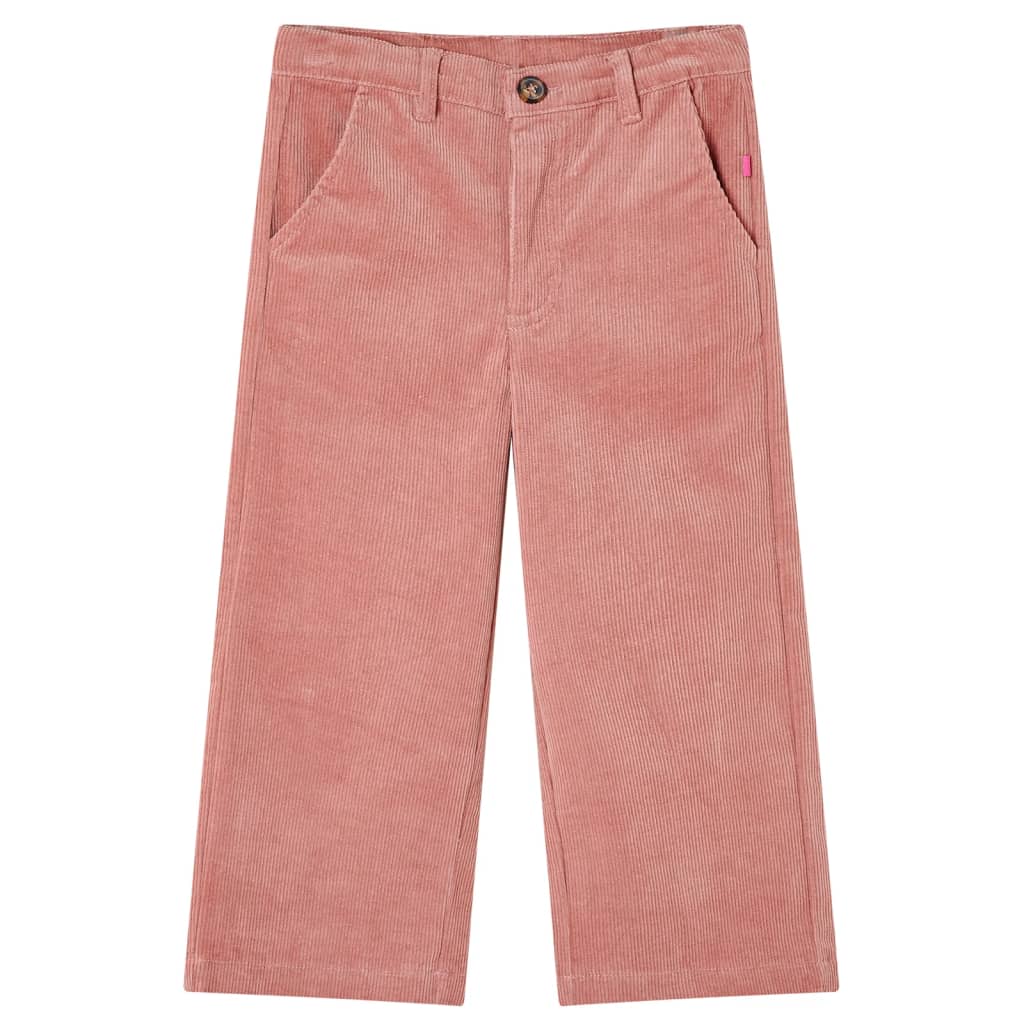 Vidaxl kinderbroek 116 ribfluweel oudroze