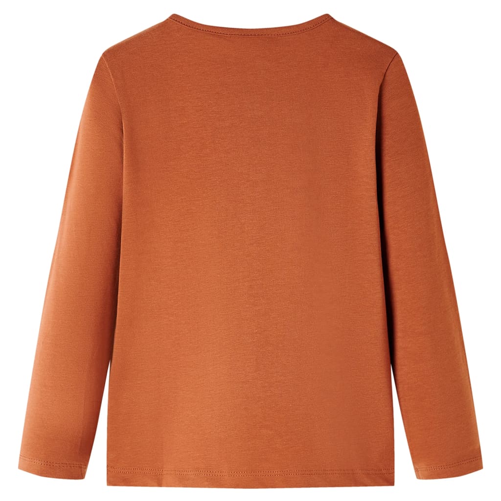 Camicia per bambini Vidaxl con maniche lunghe 92 Cognac Colorata