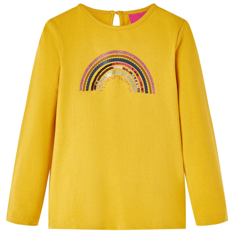Camicia per bambini Vidaxl con maniche lunghe 128 ocra colori
