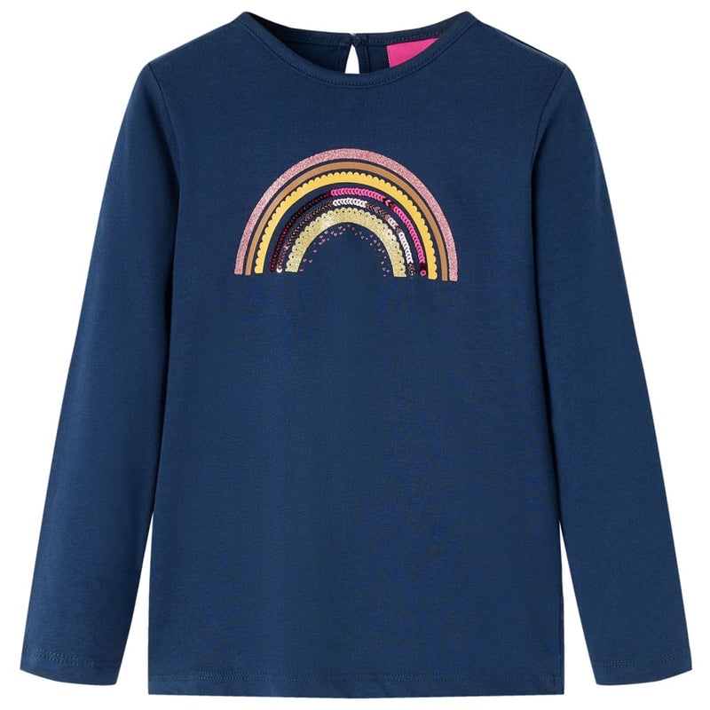 Camicia per bambini Vidaxl con maniche lunghe 128 blu navy