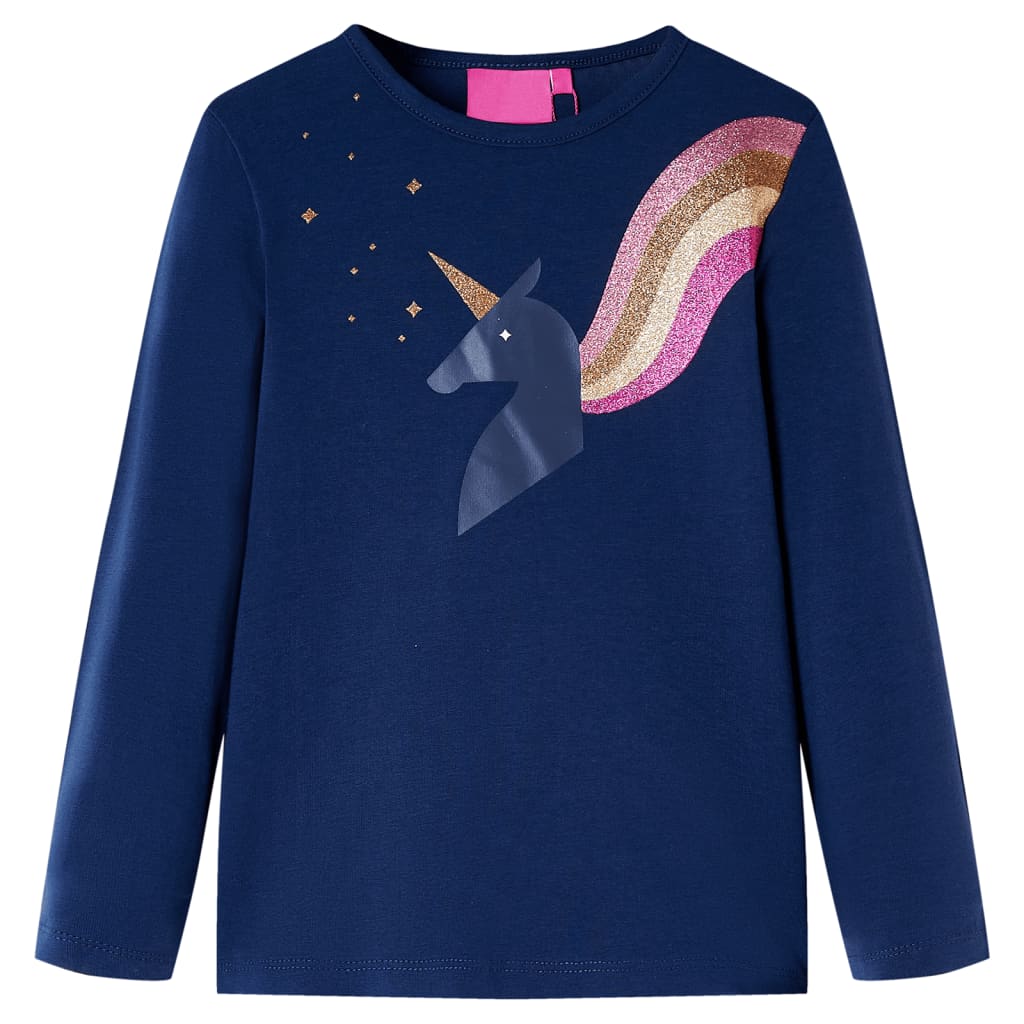 Camicia per bambini Vidaxl con maniche lunghe 92 blu navy