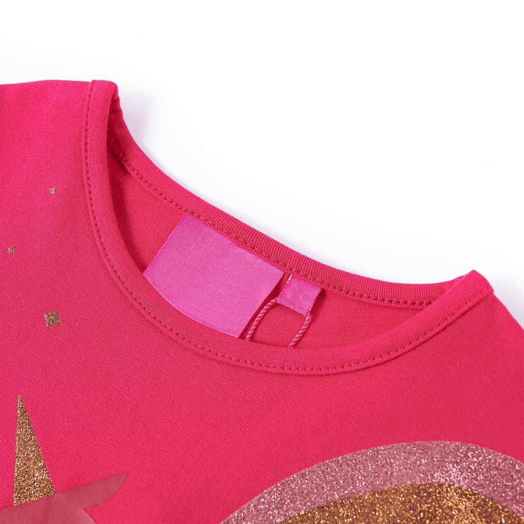 Camicia per bambini Vidaxl con maniche lunghe 92 rosa brillante