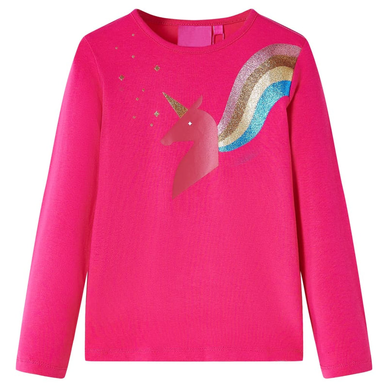 Camicia per bambini Vidaxl con maniche lunghe 104 rosa brillante