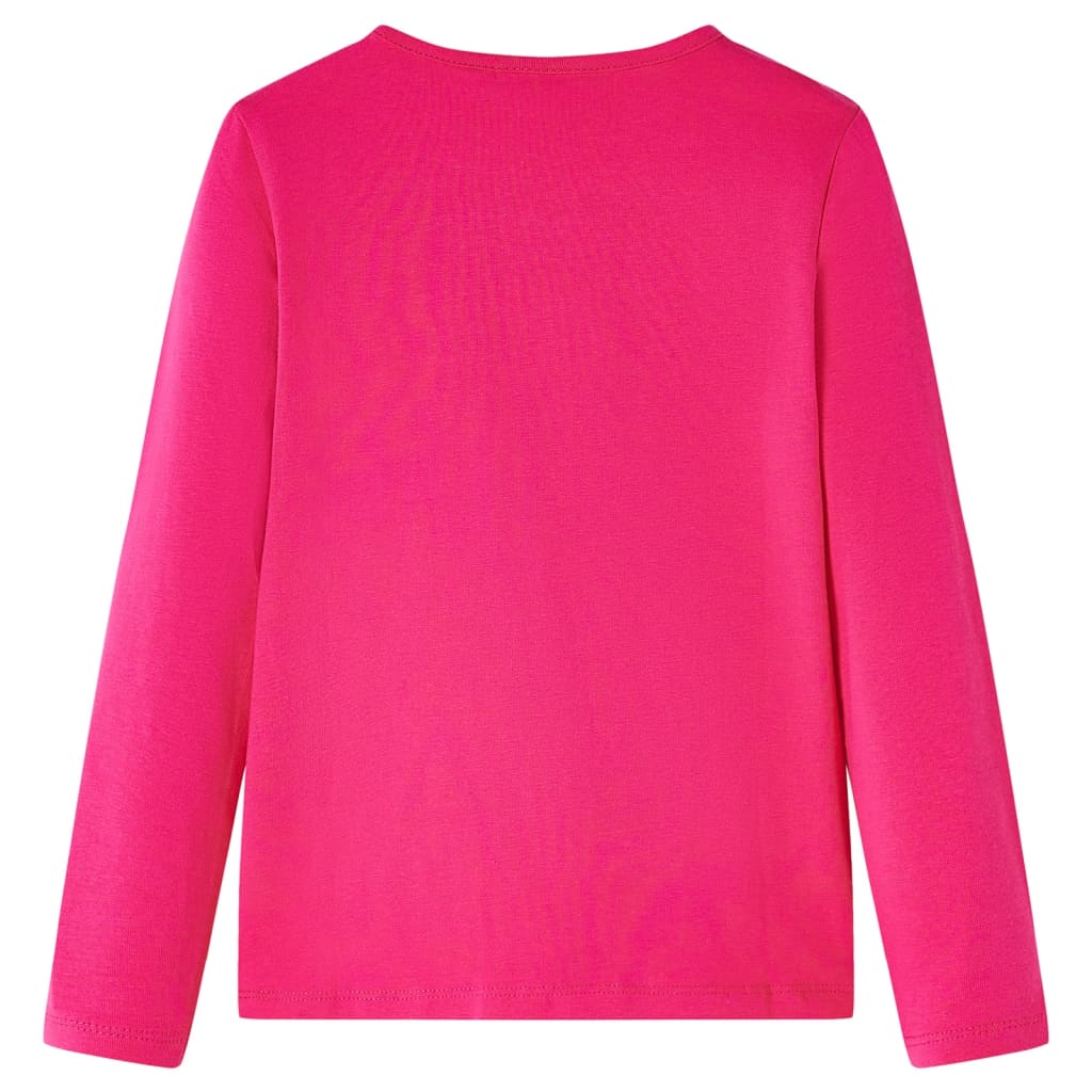 Camicia per bambini Vidaxl con maniche lunghe 104 rosa brillante
