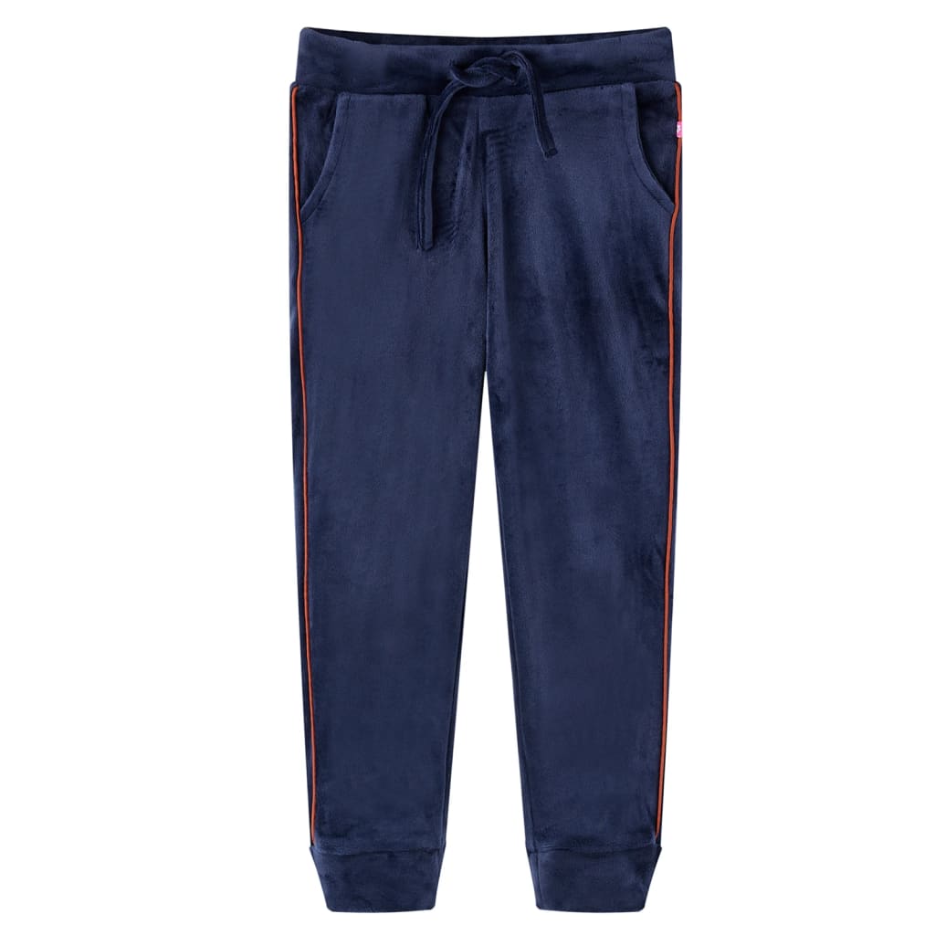 Vidaxl Pantalones de trote para niños 104 azul marino