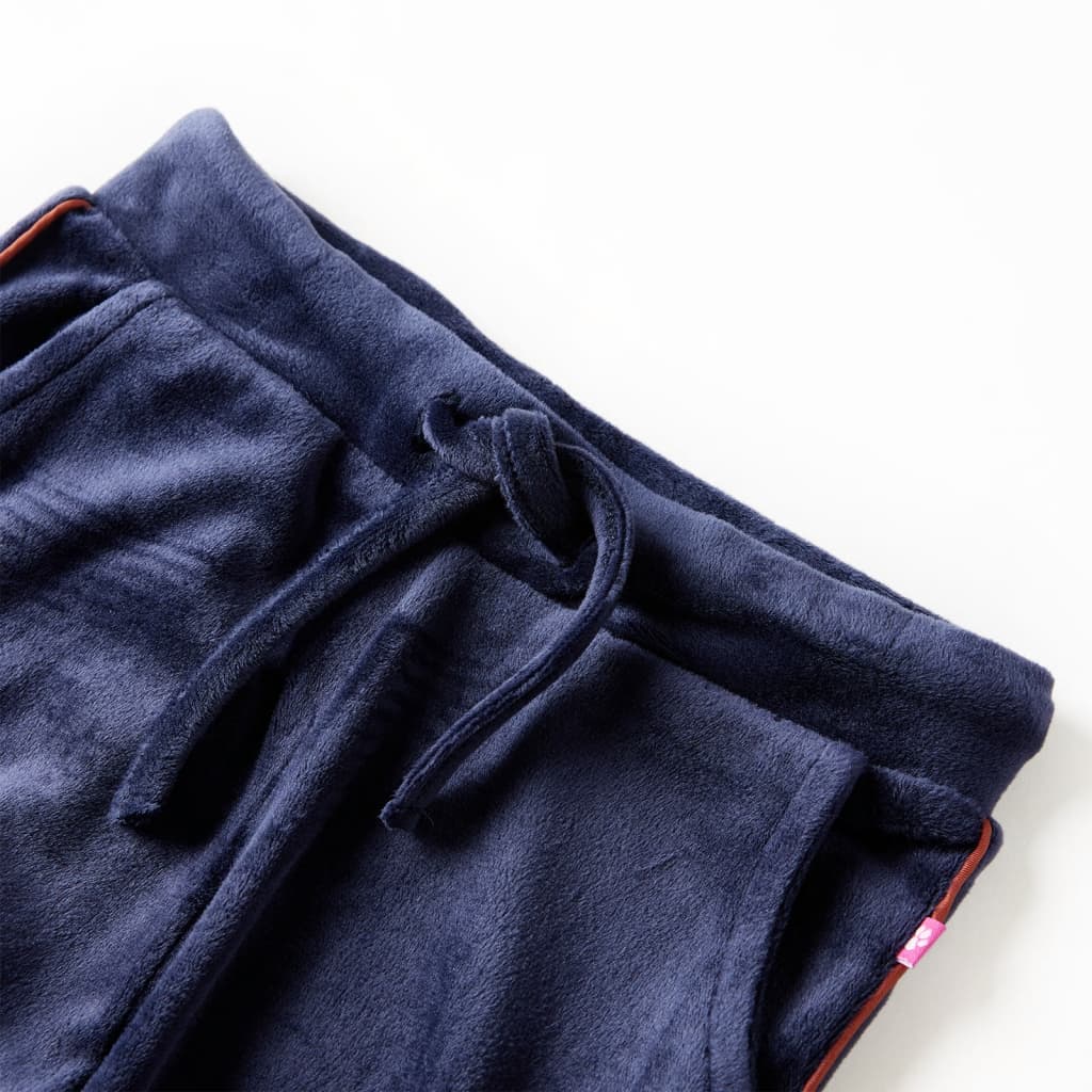 Vidaxl Pantalones de trote para niños 104 azul marino