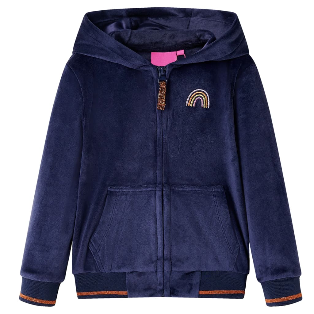 Chaqueta infantil de Vidaxl con capucha 92 azul marino