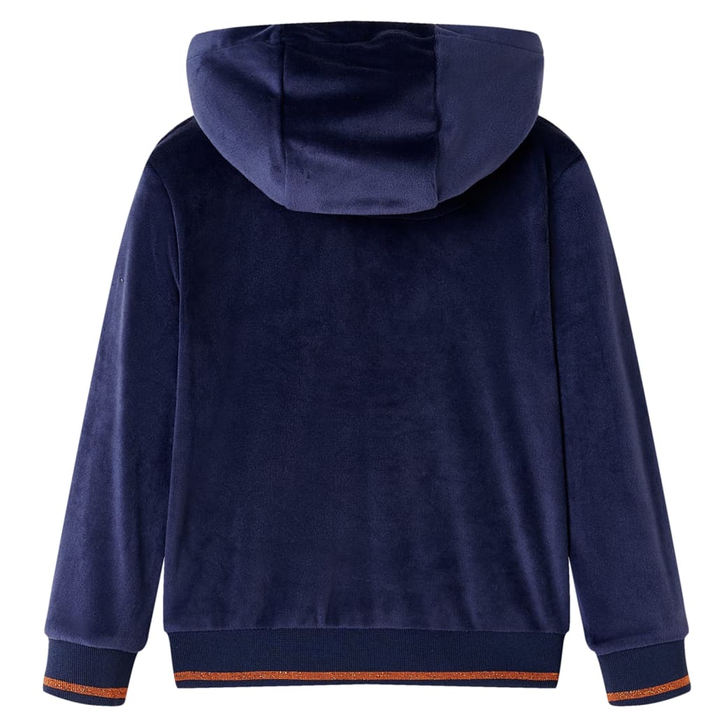 Giacca per bambini Vidaxl con cappuccio 140 blu navy