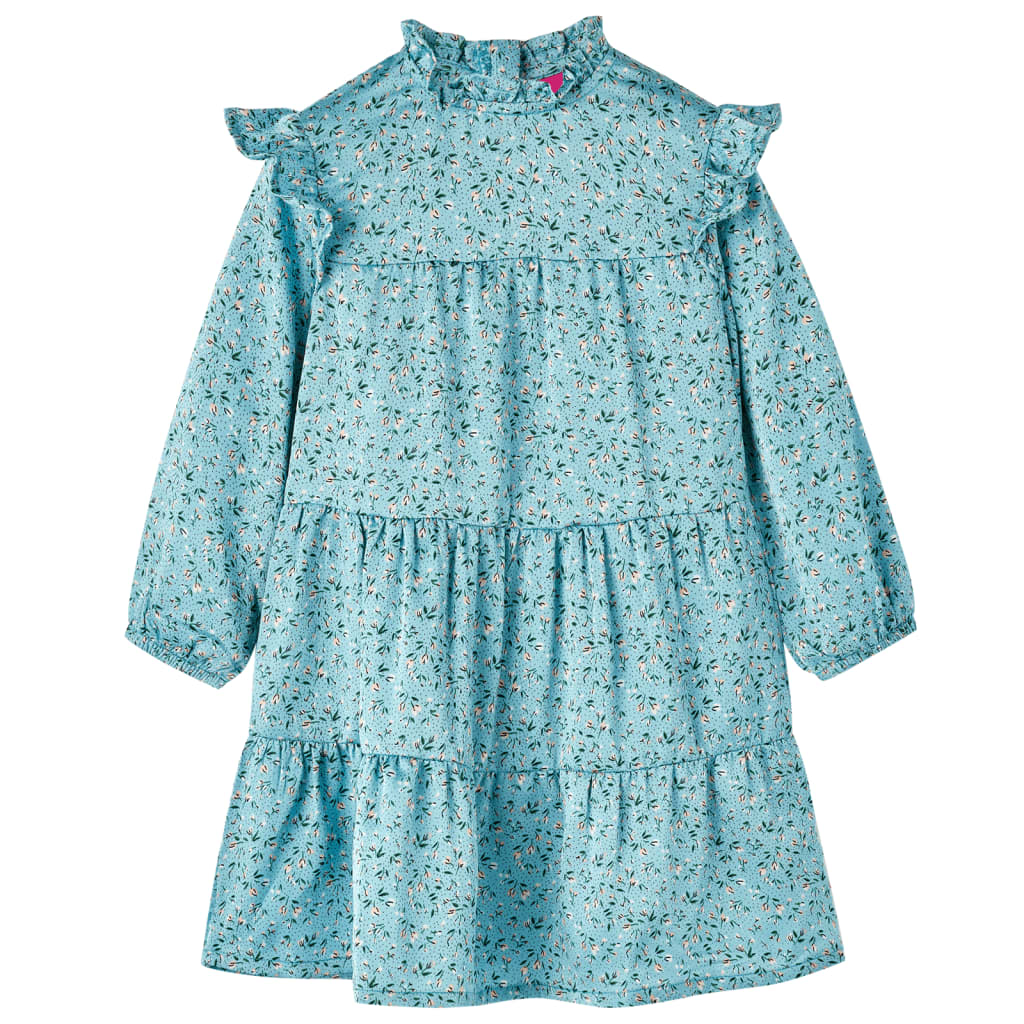 Abito per bambini Vidaxl con maniche lunghe 116 blu