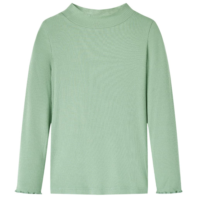Camicia per bambini Vidaxl con maniche lunghe a basso color 104 menta scura