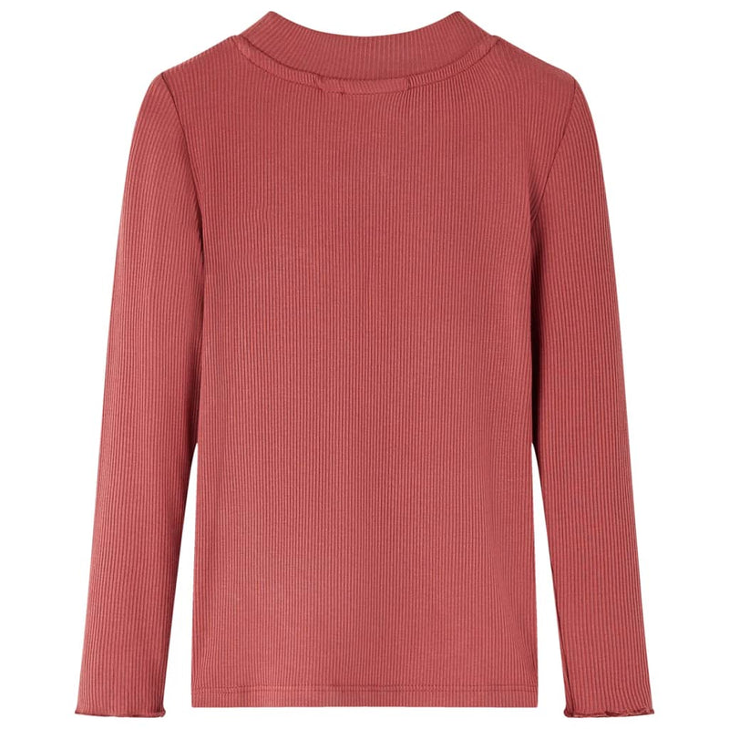 Camicia per bambini Vidaxl con maniche lunghe e rossastro a basso colonnello Col 140