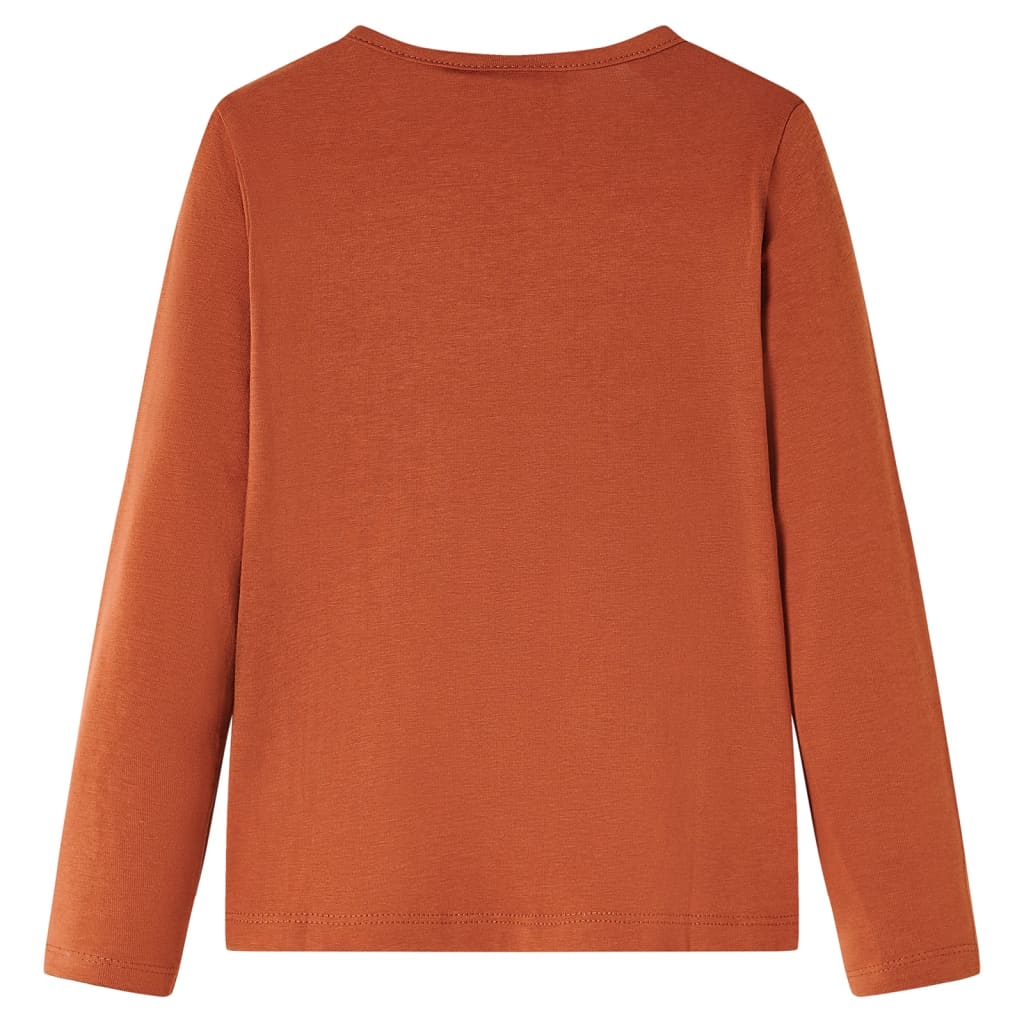 Camicia per bambini Vidaxl con maniche lunghe 92 Cognac Colorata