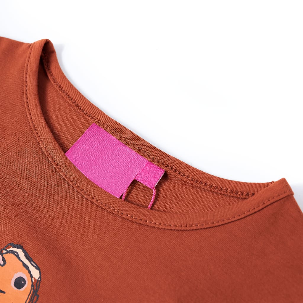 Camicia per bambini Vidaxl con maniche lunghe 92 Cognac Colorata