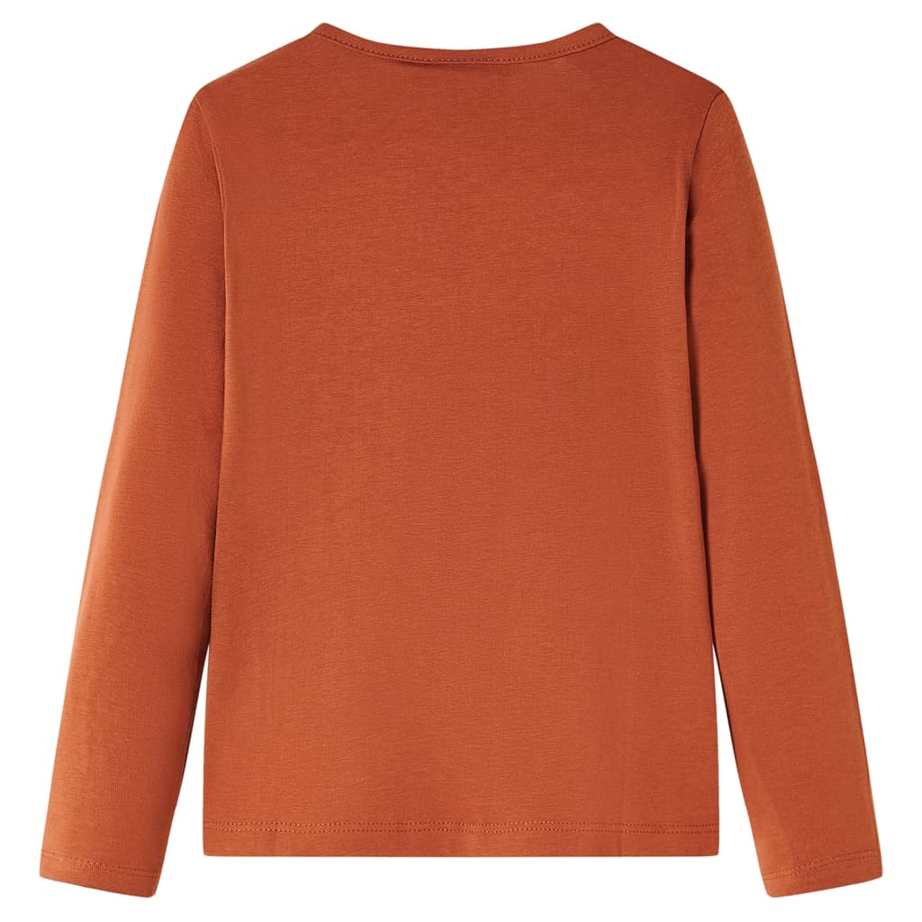 Camicia per bambini Vidaxl con maniche lunghe 104 cognac color