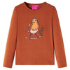 Camicia per bambini Vidaxl con maniche lunghe 116 Cognac Colorato