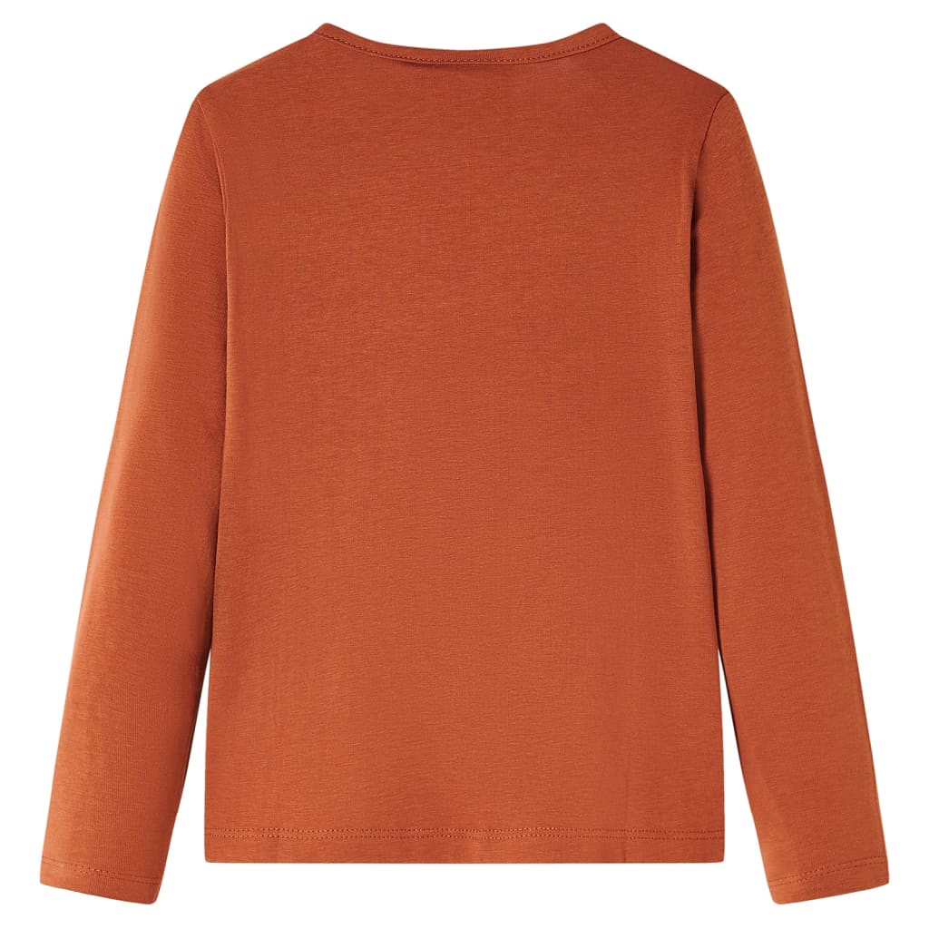 Camicia per bambini Vidaxl con maniche lunghe 116 Cognac Colorato