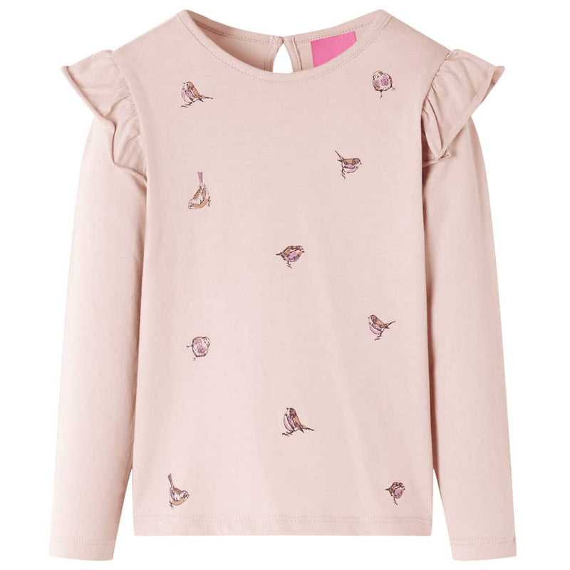 Camisa para niños de Vidaxl con mangas largas 116 Pink