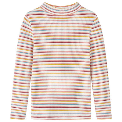 Camicia per bambini Vidaxl con maniche lunghe 92 Ecru a strisce
