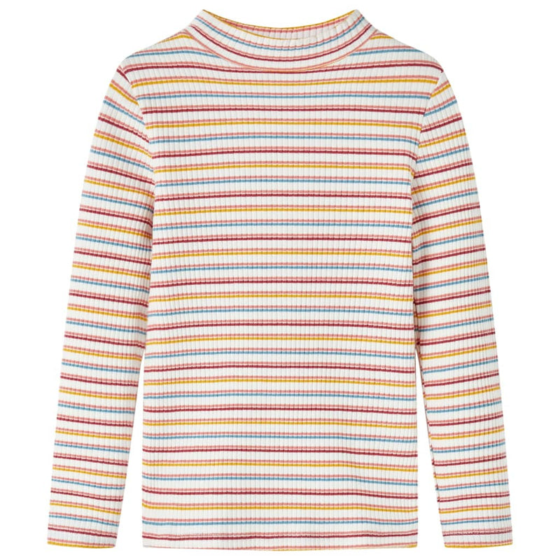 Camicia per bambini Vidaxl con maniche lunghe 128 ecru a strisce