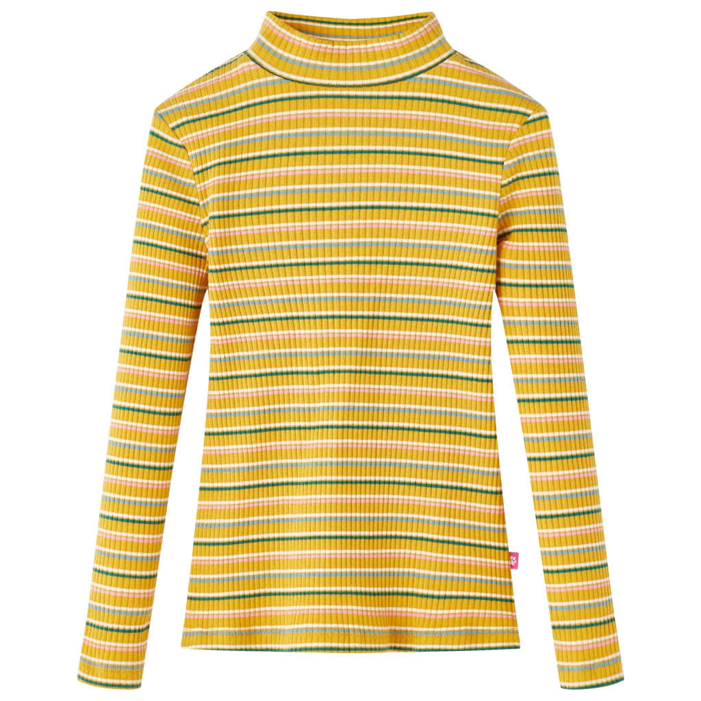 Camicia per bambini Vidaxl con maniche lunghe 104 ocra a strisce