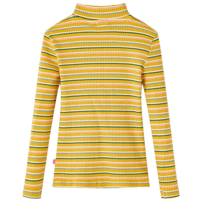 Vidaxl kindershirt met lange mouwen 104 gestreept okerkleurig