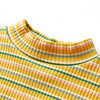 Vidaxl kindershirt met lange mouwen 116 gestreept okerkleurig