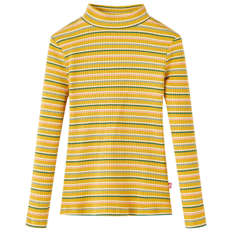 Camicia per bambini Vidaxl con maniche lunghe 128 ocra a strisce