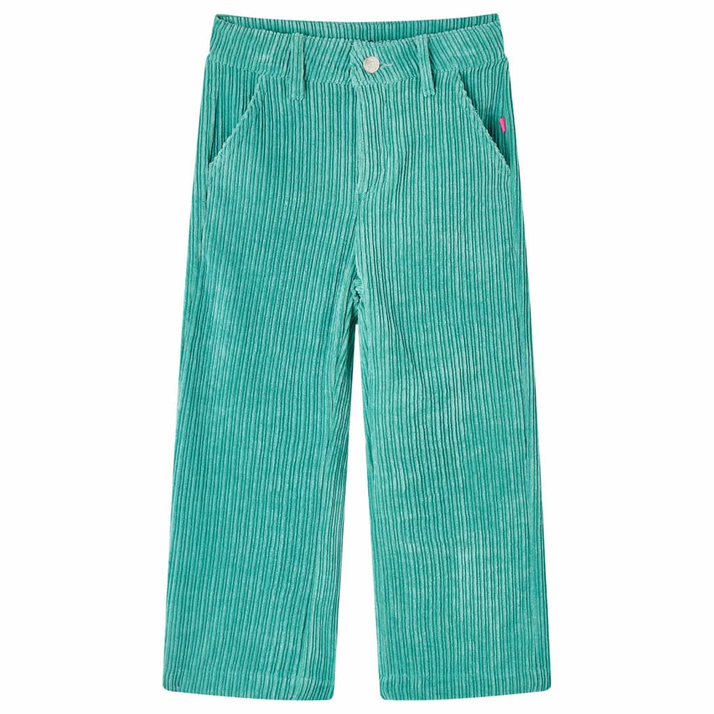 VidaXL Kinderbroek 92 ribfluweel mintgroen