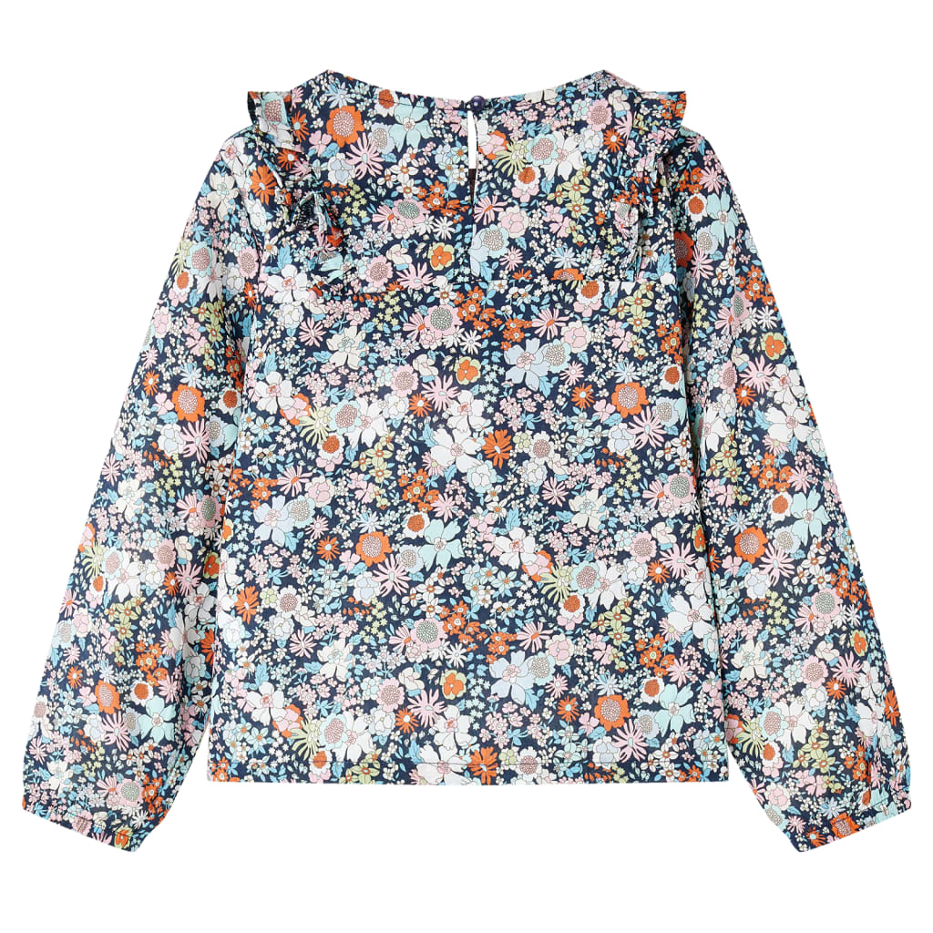 Camicia per bambini Vidaxl con maniche lunghe 92 blu scuro