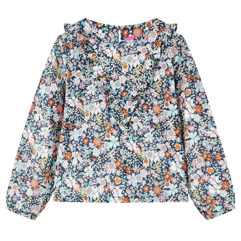 Camicia per bambini Vidaxl con maniche lunghe 140 blu scuro