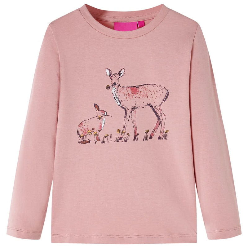 Camicia per bambini Vidaxl con maniche lunghe 128 rosa
