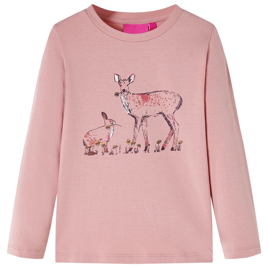 Camicia per bambini Vidaxl con maniche lunghe 128 rosa