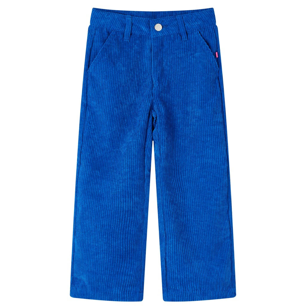 Vidaxl kinderbroek 116 ribfluweel kobaltblauw