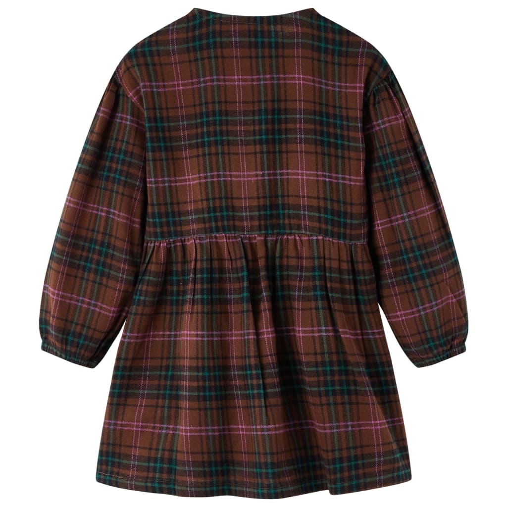 Abito per bambini Vidaxl con maniche lunghe 104 cognac color