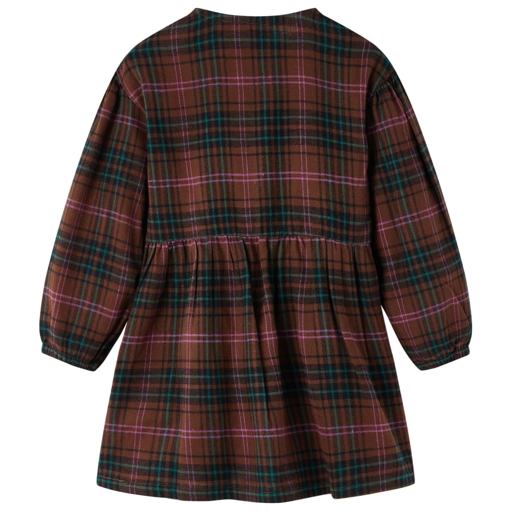 Abito per bambini Vidaxl con maniche lunghe 116 Cognac Colorato