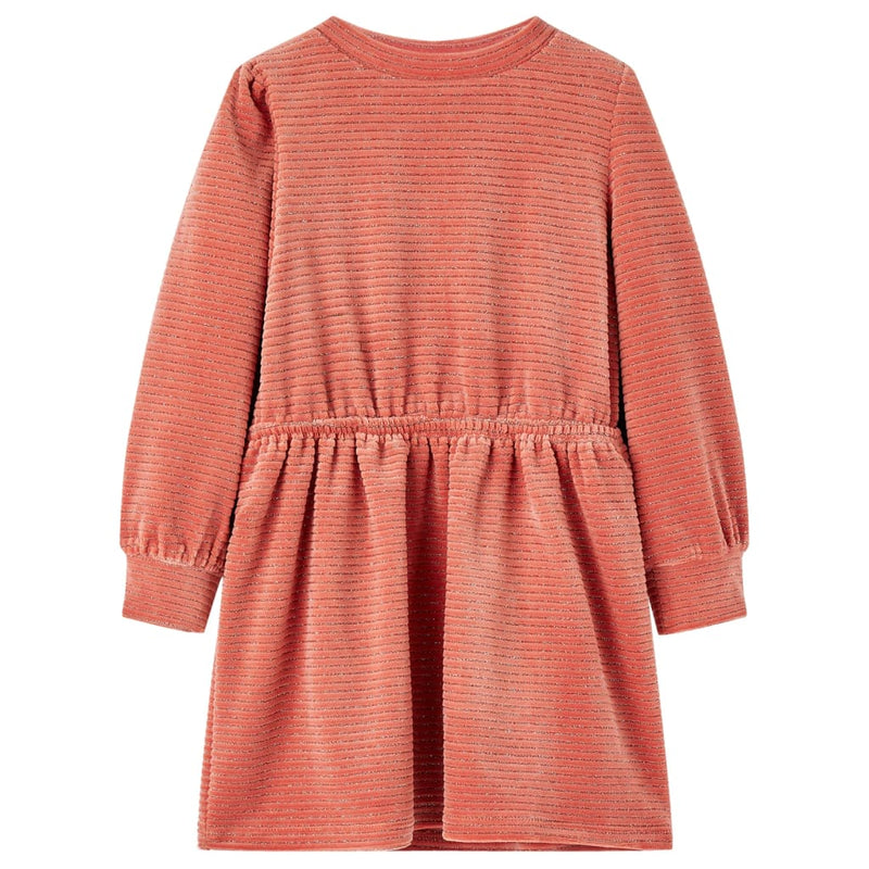 Vidaxl kinderjurk met lange mouwen 128 middelroze