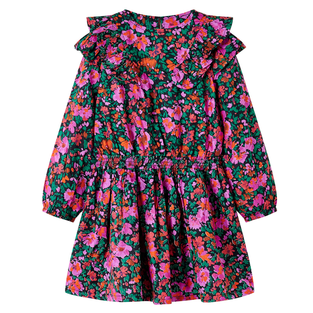 Abito per bambini Vidaxl con maniche lunghe 104 rosa brillante