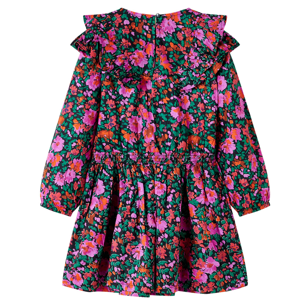 Abito per bambini Vidaxl con maniche lunghe 104 rosa brillante