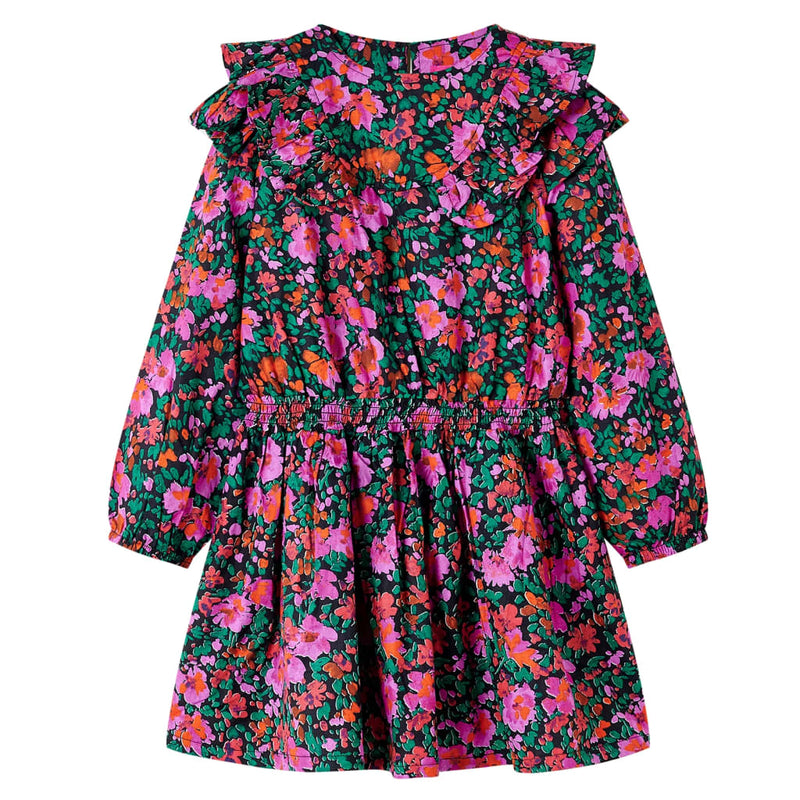 Abito per bambini Vidaxl con maniche lunghe 116 rosa brillante