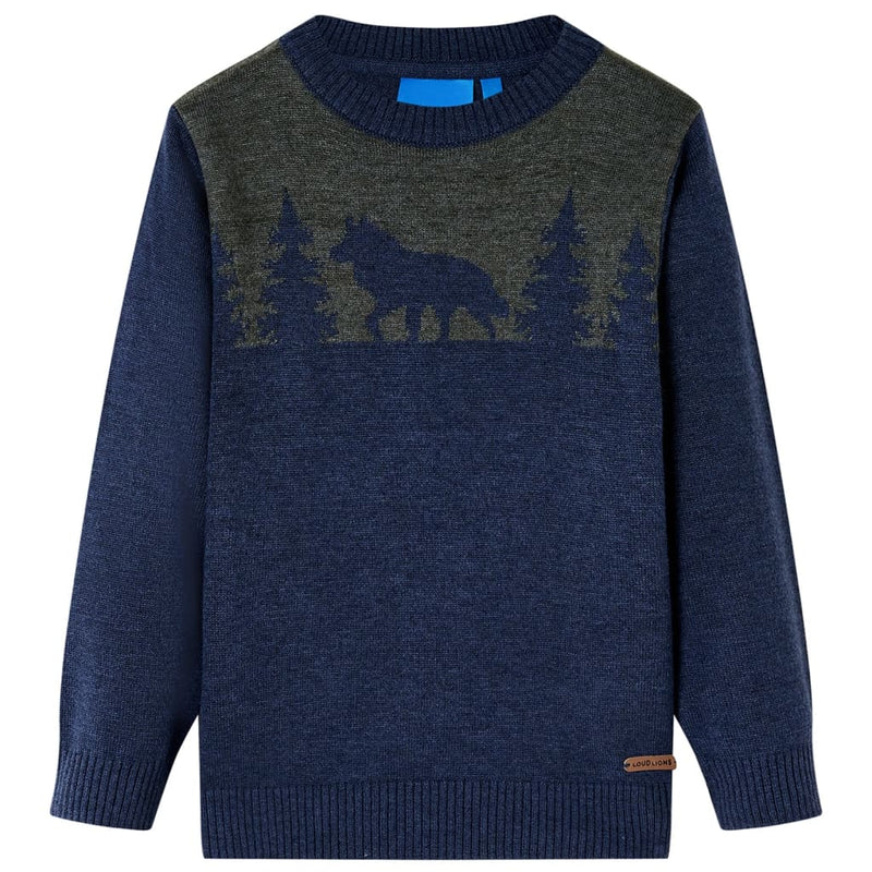 Vidaxl kindertrui gebreid 116 marineblauw
