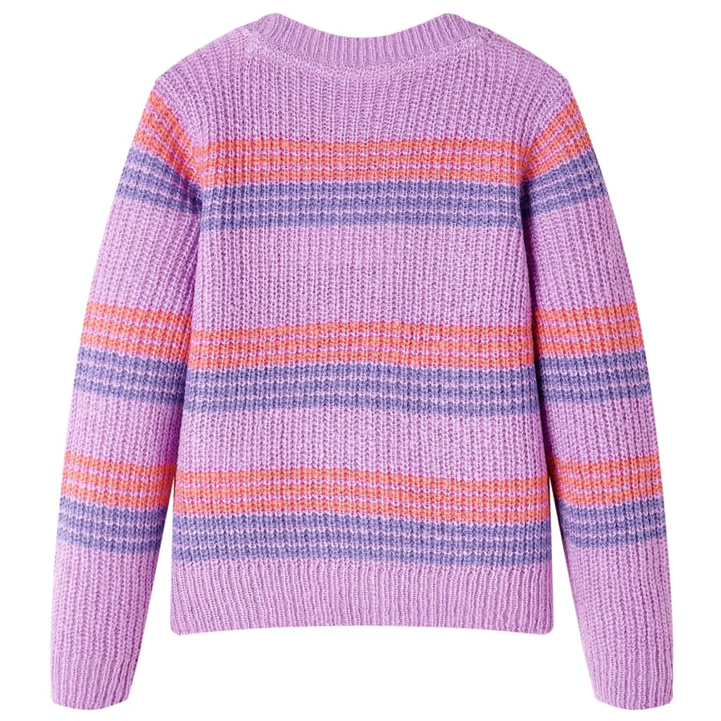 Vidaxl Séter para niños tejido con rayas 92 lila y rosa