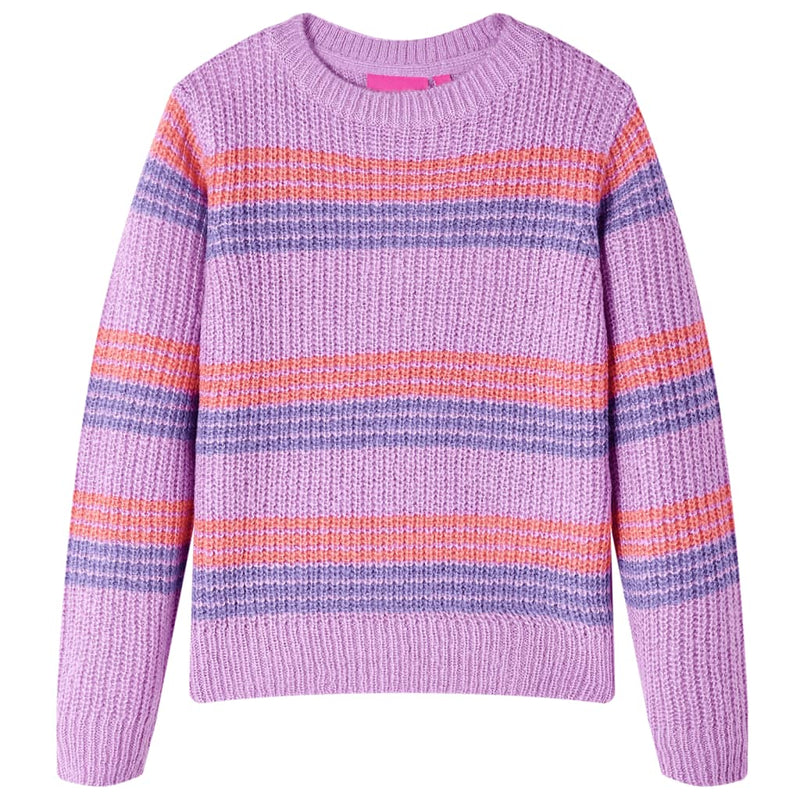 Vidaxl Séter para niños tejido con rayas 140 lilas y rosa