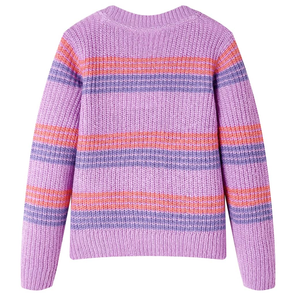 Vidaxl Swater per bambini a maglia con strisce 140 lilla e rosa