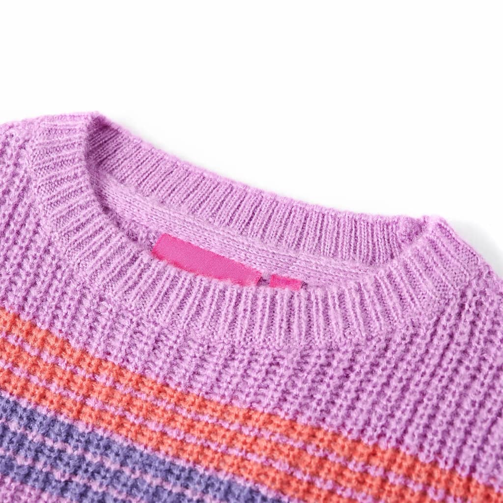 Vidaxl Swater per bambini a maglia con strisce 140 lilla e rosa