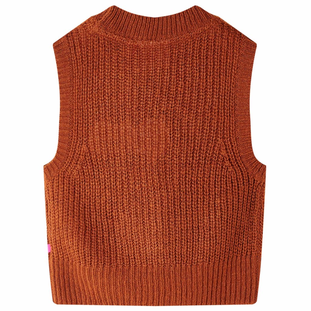 Vidaxl kinderspencer gebreid 104 cognackleurig