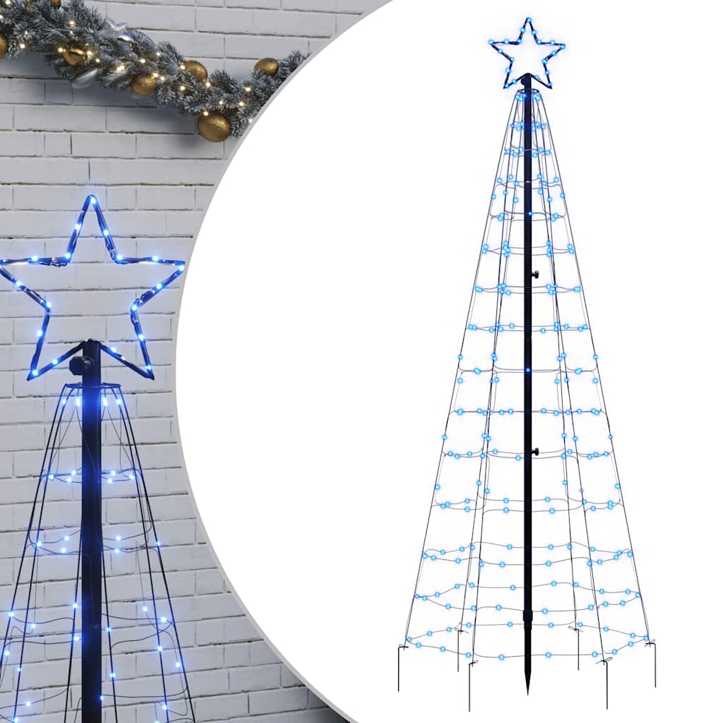 Cono leggero Vidaxl con perni di terra 220 LED blu 180 cm