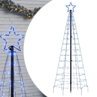 Cono leggero Vidaxl con perni di terra 220 LED blu 180 cm