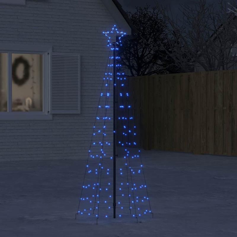 Cono leggero Vidaxl con perni di terra 220 LED blu 180 cm