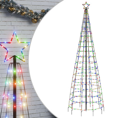Cono de luz Vidaxl con alfileres de tierra 570 LED multicolor de 300 cm
