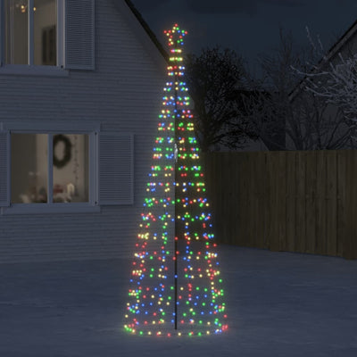 Cono de luz Vidaxl con alfileres de tierra 570 LED multicolor de 300 cm